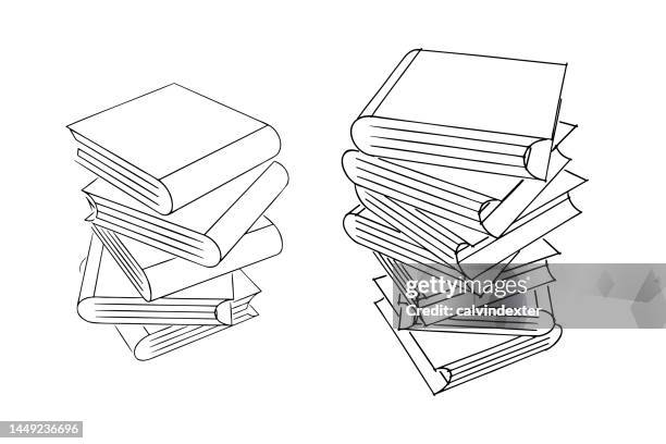 Book Stack Line Design 83 Book Stack Line Sketch Stock Photos, High-Res Pictures, and Images ...