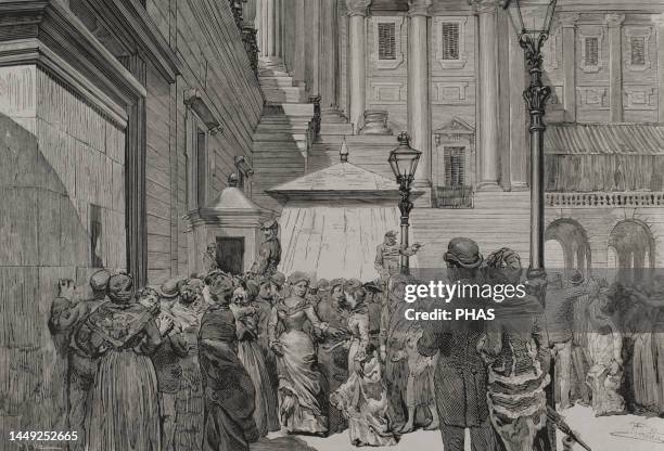 History of Spain. Mercedes of Orlaans . Queen consort of Spain, wife of Alfonso XII. Death of Queen Maria de las Mercedes. Madrid. Entrance of the...