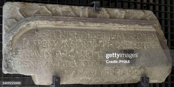 Tombstone of Josa Jaspe Montenegro, 1719. Simon Bolivar belonged to this family. They had a house in Penarredonda . Archaeological and History Museum...