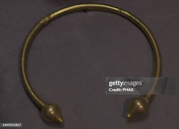 Torc of Orbellido. Gold. 1st century AD. Vimianzo, A Coruna province . Archaeological and History Museum . A Coruna, Galicia, Spain.