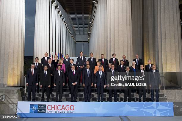 Heads of State and Government pose for the official family photo at Soldier Field in Chicago, Illinois, during the NATO 2012 Summit May 20, 2012. :...