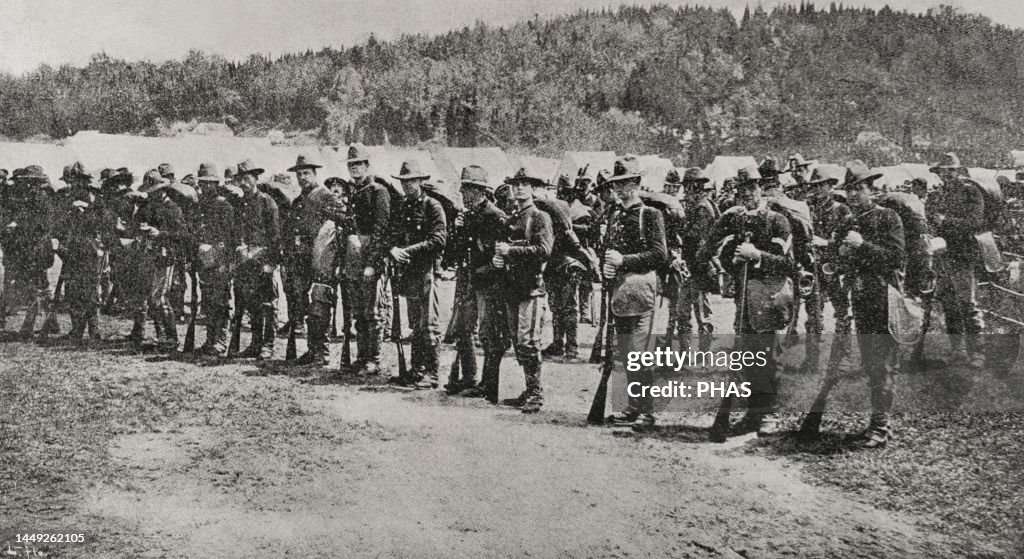 American infantry troops disembarked in Cuba
