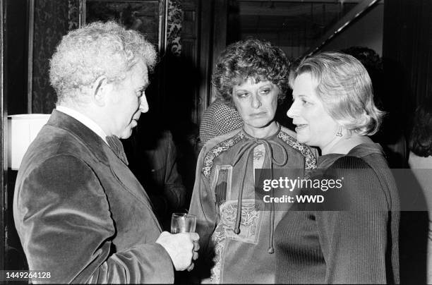 Norman Mailer, Marion Javits, and Virginia Johnson attend a National Arts Club event, featuring the presentation of the medal of honor for literature...