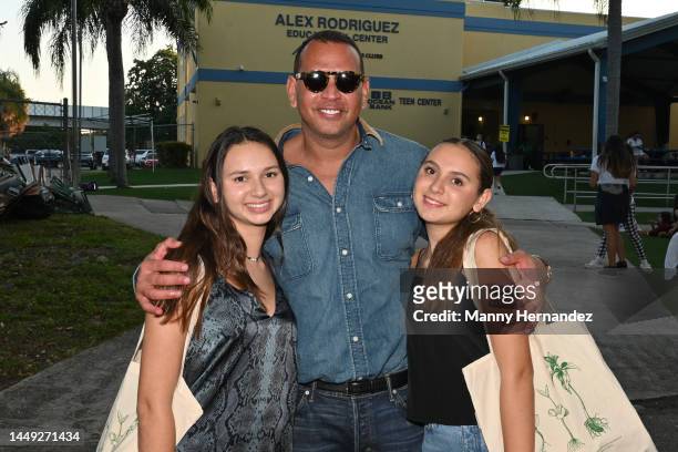 Natasha Rodriguez, Alex Rodriguez and Ella Rodriguez attend the Boys & Girls Clubs of Miami-Dade Toy Giveaway and Holiday Party on December 14th,...