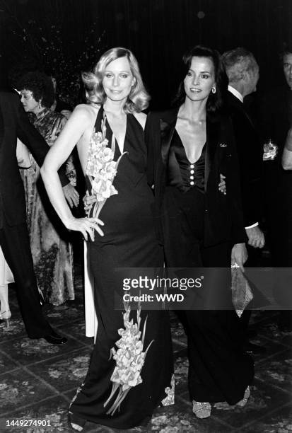Sally Kellerman and Cherie Latimer attend an event at the Beverly Wilshire Hotel in Beverly Hills, California, on April 5, 1975.