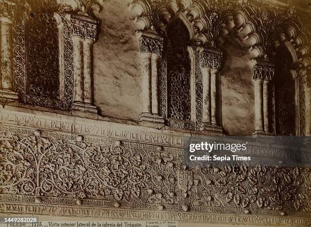 Jean Laurent, Toledo. Vista interior lateral de la iglesia del Trànsito, albumin paper, black and white positive process, image size: height: 24.3...