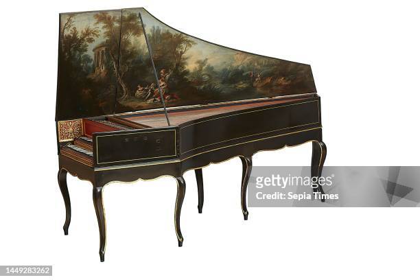 Harpsichord, wood, total: length: 2468 mm; width: 925 mm; height: 278 mm; weight: 67,1 kg, unmarked, keyboard instruments, idylls, rural scenes,...