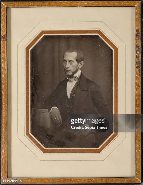 Wilhelm Breuning, man, daguerreotype, picture size: height: 9,50 cm; width: 6,90 cm, in black ink: D. P. 338, with blue ballpoint pen on label:...