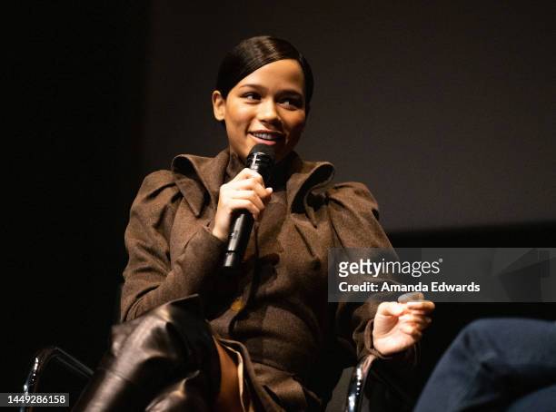 Actress Taylor Russell attends the Hammer Museum's MoMA Contenders 2022 - "Bones And All" event at the Hammer Museum on December 14, 2022 in Los...