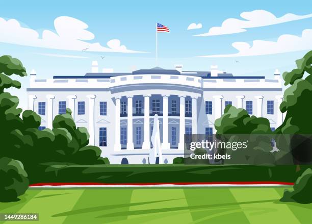 das white house - weißes haus stock-grafiken, -clipart, -cartoons und -symbole