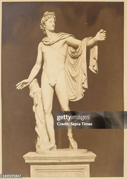 Apollo of Belvedere, Vatican Museums, Collections of Classical Antiquities, Rome, albumin paper, black and white positive process, image size:...