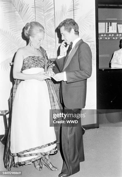 Ghislane de Polignac and Count Vega del Ren attend a party at Le Poulailler in New York City on May 24, 1976.