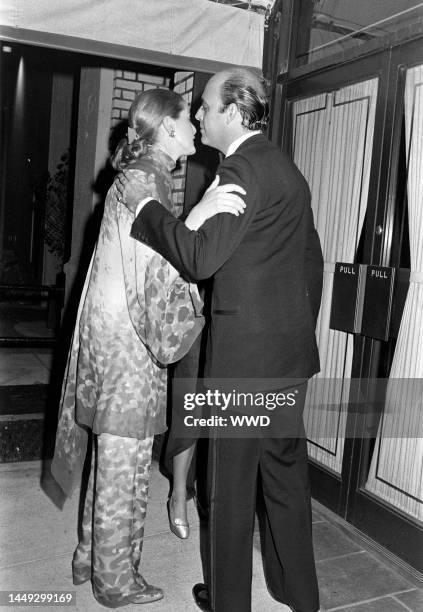 Guests attend a party at Le Poulailler in New York City on May 24, 1976.