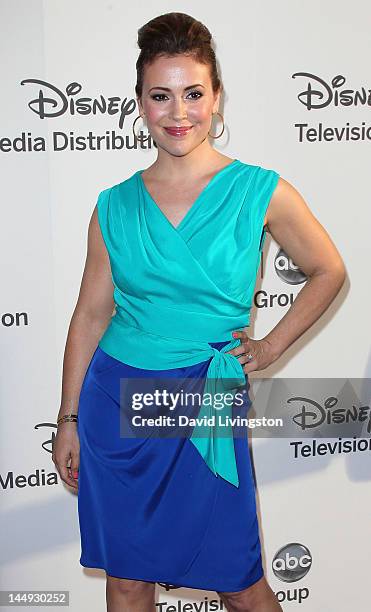 Actress Alyssa Milano attends Disney Media Networks International Upfronts at Walt Disney Studios on May 20, 2012 in Burbank, California.