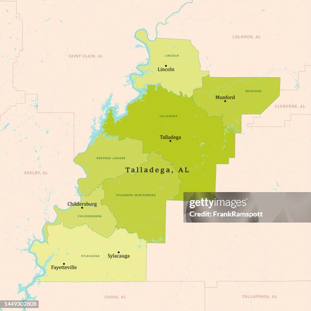 al talladega county vector map green - talladega alabama stock illustrations
