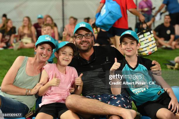 Brisbane Heat fans show their support during the Men's Big Bash League match between the Brisbane Heat and the Melbourne Renegades at Cazaly's...