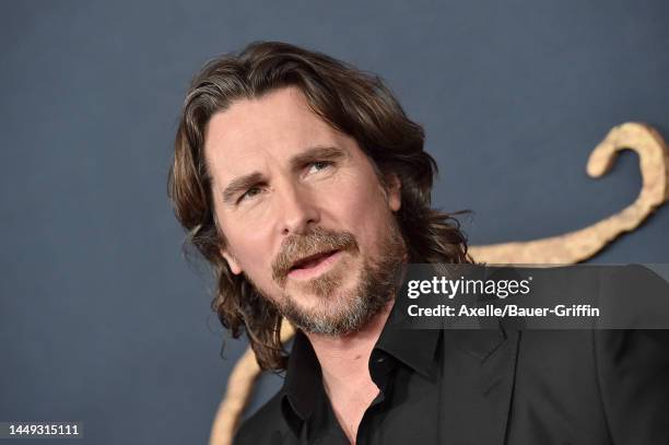 Christian Bale attends the "The Pale Blue Eye" Los Angeles Premiere at DGA Theater Complex on December 14, 2022 in Los Angeles, California.