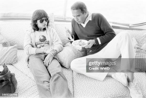 Maria Schneider and Daniel Melnick attend the Cannes Film Festival in Cannes, France, in May 1975.