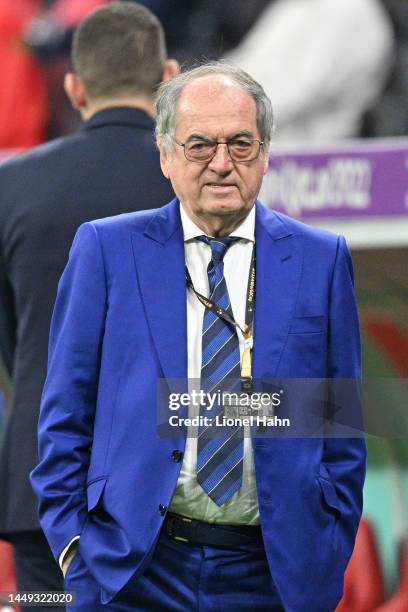 Noel Le Great, president of the French Federation of Football prior the FIFA World Cup Qatar 2022 semi final match between France and Morocco at Al...
