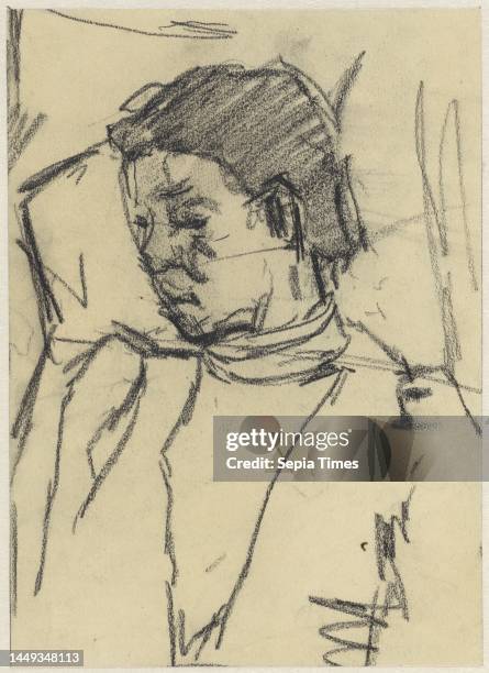 Head of a woman, draughtsman: Suze Robertson, 1865 - 1922, paper, h 238 mm × w 172 mm.