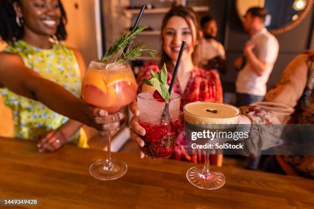 girls' night out - espresso drink stock pictures, royalty-free photos & images