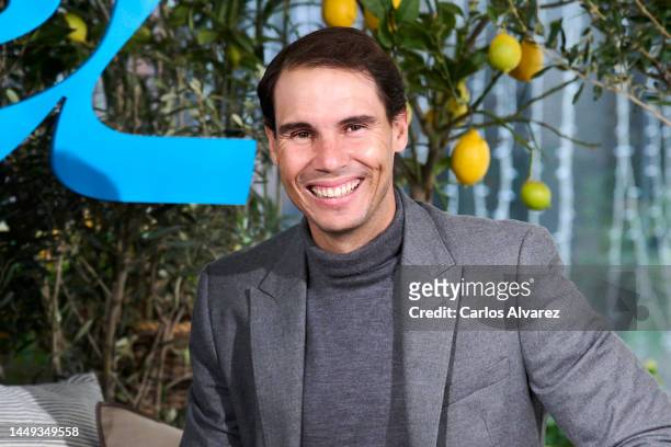 Tennis player Rafa Nadal presents his new project 'Zel Hotels' at the Dos Cielos restaurant on December 15, 2022 in Madrid, Spain.