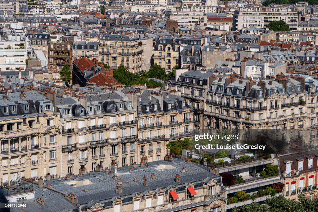 Paris Buildings Rooftops Paris Rooftops Photographed From Atop The Eiffel Tower High-Res Stock ...