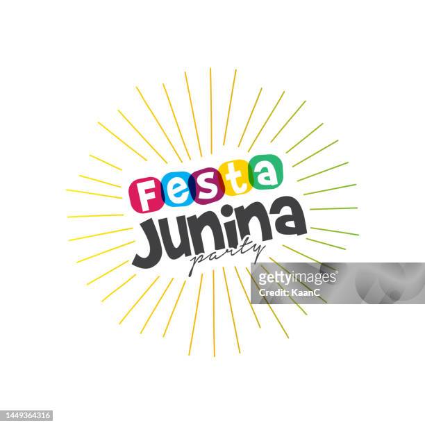 festa junina party design stock vector illustration, brazilian traditional celebration festa junina. - dance logo stock illustrations