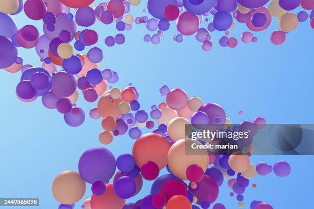 a group of colorful balls - bubbles happy stock-fotos und bilder