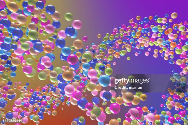 a group of balls in various colors - noeud coulant en huit photos et images de collection
