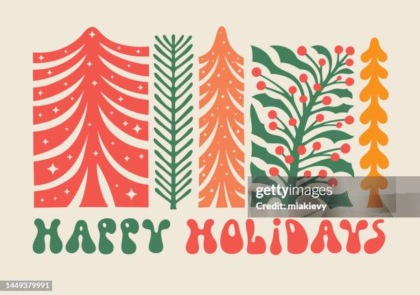 happy holidays christmas card - christmas cool attitude stock illustrations