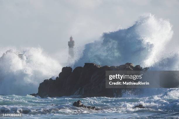 ouessant, tempête pointe de pern. - brittany france stock pictures, royalty-free photos & images