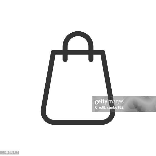shopping bag line vector icon. editable stroke. pixel perfect. for mobile and web. - plastic package isolated stock illustrations