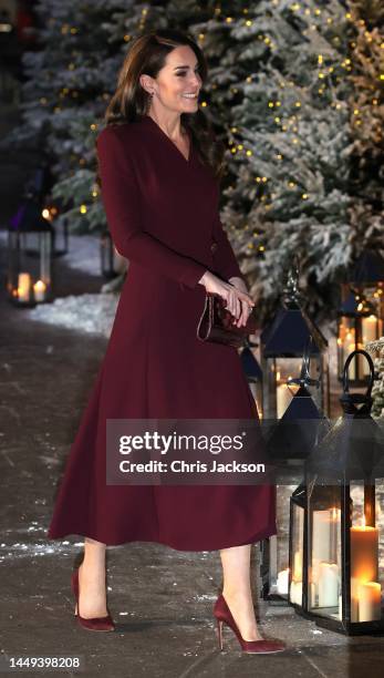 Catherine, Princess of Wales attends the 'Together at Christmas' Carol Service at Westminster Abbey on December 15, 2022 in London, England.