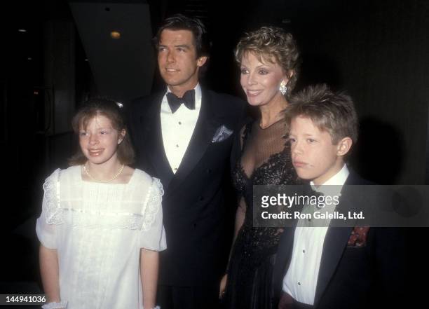Actor Pierce Brosnan, wife Cassandra Harris, daughter Charlotte Harris and Christopher Harris attend the "Cats" Opening Night Musical Performance on...