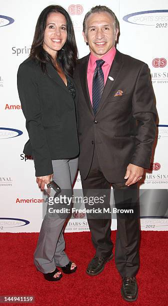 Ray "Boom Boom" Mancini and his guest attend the 27th Annual Cedars-Sinai Medical Center Sports Spectacular at the Hyatt Regency Century Plaza hotel...