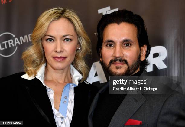 Kristanna Loken and Paul Sidhu attend a Special Screening Of "Repeater" held at Cinelounge Sunset on December 14, 2022 in Hollywood, California.