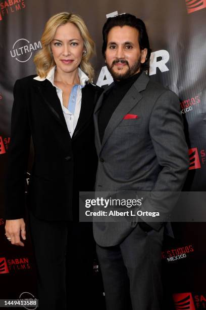 Kristanna Loken and Paul Sidhu attend a Special Screening Of "Repeater" held at Cinelounge Sunset on December 14, 2022 in Hollywood, California.