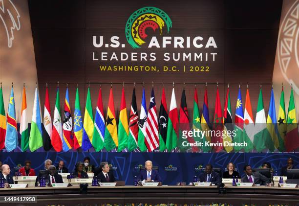 President Joe Biden delivers remarks during the Leaders Session – Partnering on Agenda 2063 at the U.S. - Africa Leaders Summit on December 15, 2022...
