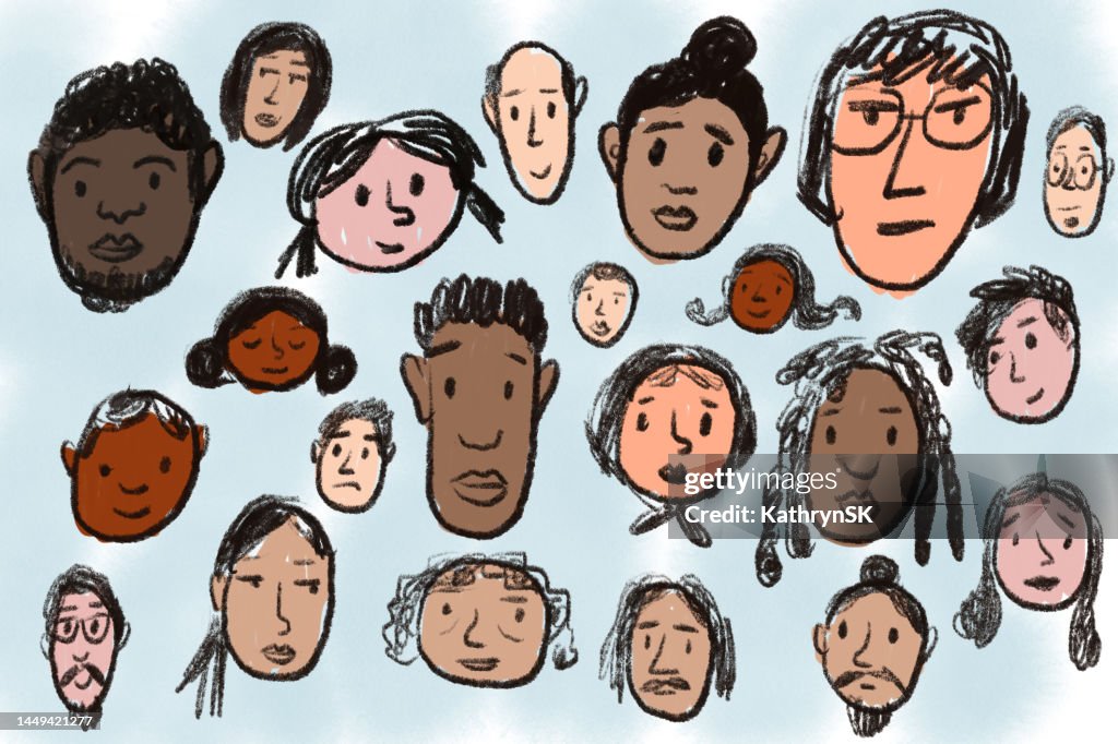 Group Of Faces High-Res Vector Graphic - Getty Images