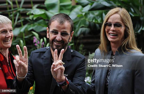 Ringo Starr and Barbara Bach attend the press and VIP oreview day for The Chelsea Flower Show at Royal Hospital Chelsea on May 21, 2012 in London,...