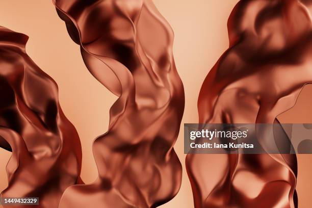 beautiful futuristic abstract brown, beige background. 3d pattern. - oil flow stock pictures, royalty-free photos & images