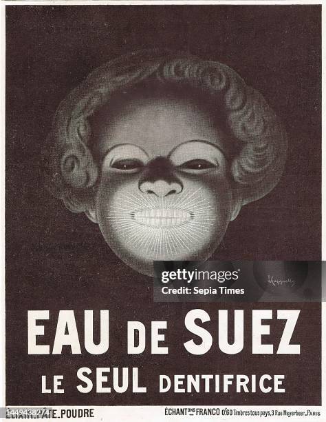 Leonetto Cappiello, Jean-Jacques Dubochet, Eau De Suez. Le Seul Dentifrice. Advertisement from L'Illustration, 27 mars 1909, paper, autotype, total:...