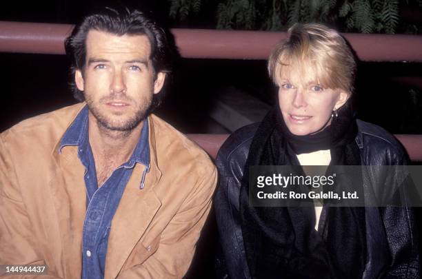 Actor Pierce Brosnan and wife Cassandra Harris attend the Pre-Show Backstage Pizza Party for the Teenage Mutant Ninja Turtle's "Coming Out of Their...