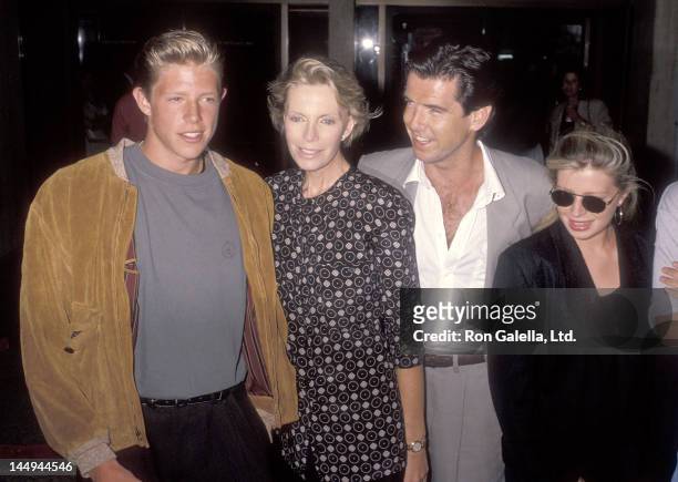Actor Pierce Brosnan, wife Cassandra Harris, son Christopher Brosnan and daughter Charlotte Brosnan attend the "Postcards from the Edge" Century City...