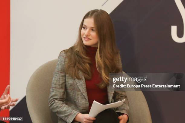 Princess Leonor de Borbon during the meeting with young volunteers and participants in Red Cross programs, on December 15 in Madrid, Spain.