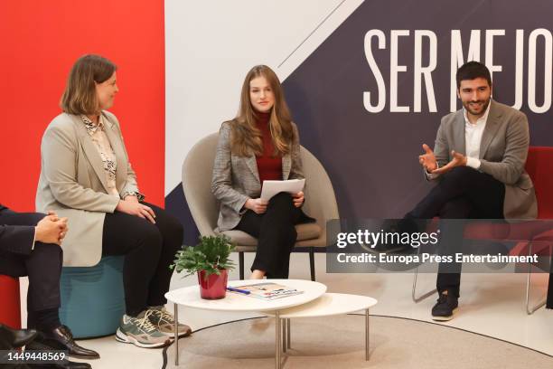 Princess Leonor de Borbon during the meeting with young volunteers and participants in Red Cross programs, on December 15 in Madrid, Spain.