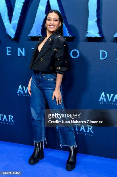 Chanel Terrero attends the "Avatar: El sentido del Agua" premiere at Kinepolis Cinema on December 15, 2022 in Madrid, Spain.