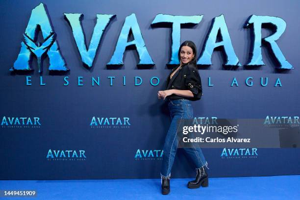 Chanel Terrero attends the "Avatar: El sentido del Agua" premiere at the Kinepolis Cinema on December 15, 2022 in Madrid, Spain.