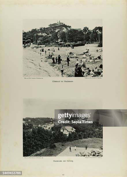 Wilhelm Dreesen, Otto Meissner, Elbstrand near Blankenese and Blankenese with Süllberg from the folder Neue malerische Bilder aus der Freien und...